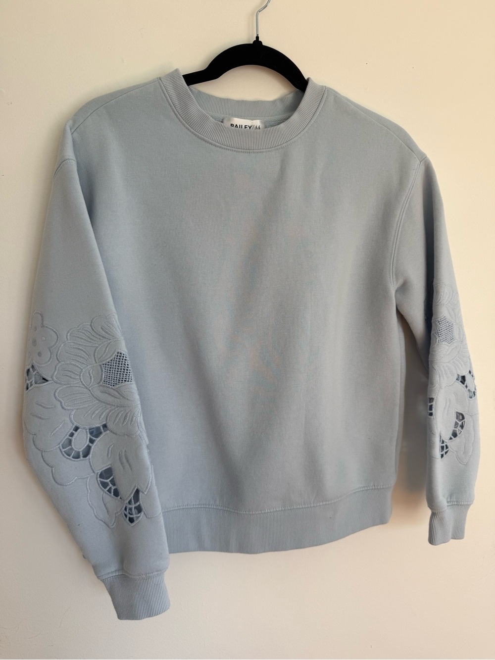 Bailey 44 Pale Blue Sweatshirt with Ribbed Neck